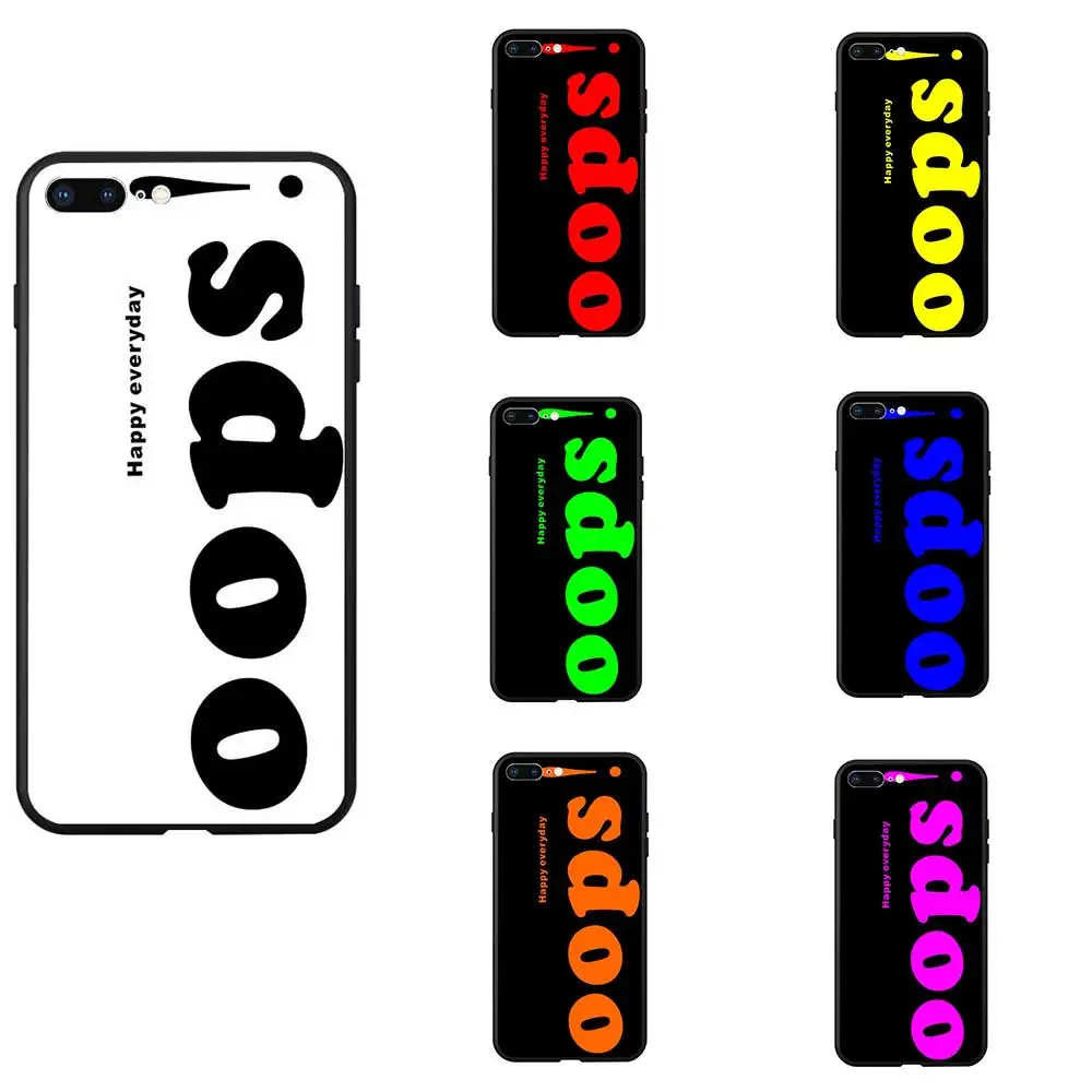 Чехлы для телефонов из ТПУ с надписью oops и текстом в различных шрифтах