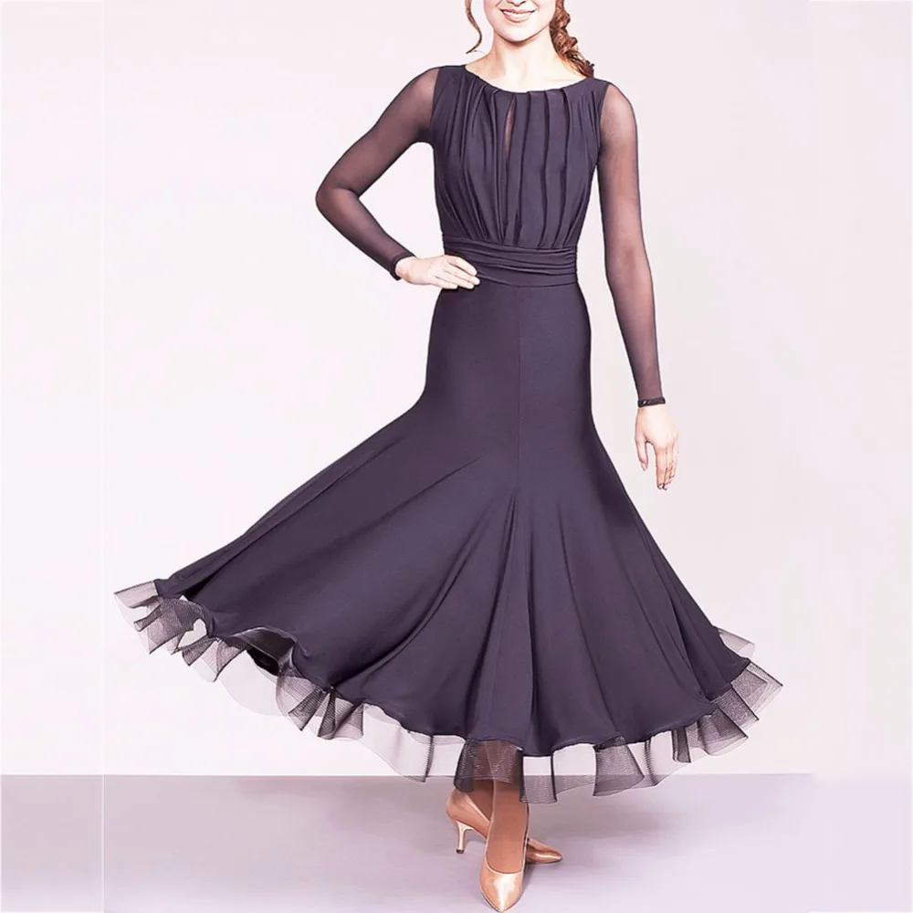 

Sexy Latin Dancing Dresses For Ladies Black Colors Silk Skirts Women Adult Chacha Indian Ballroom Professional Dress Fabric B004