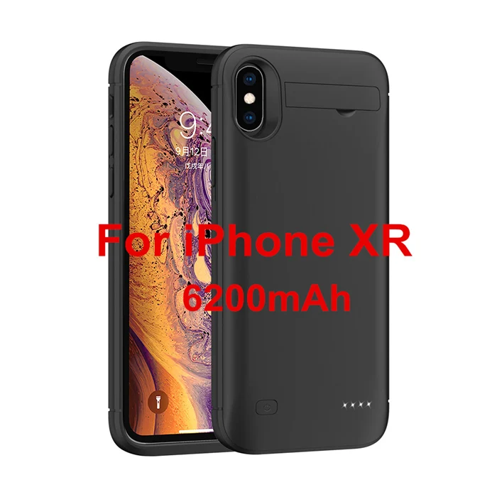 Чехол NTSPACE Ultra Slim power Bank для iPhone XS MAX XR, чехол для аккумулятора, чехол для резервного питания, чехлы для зарядки, внешний контейнер для аккумуляторных батарей - Цвет: Black for XR