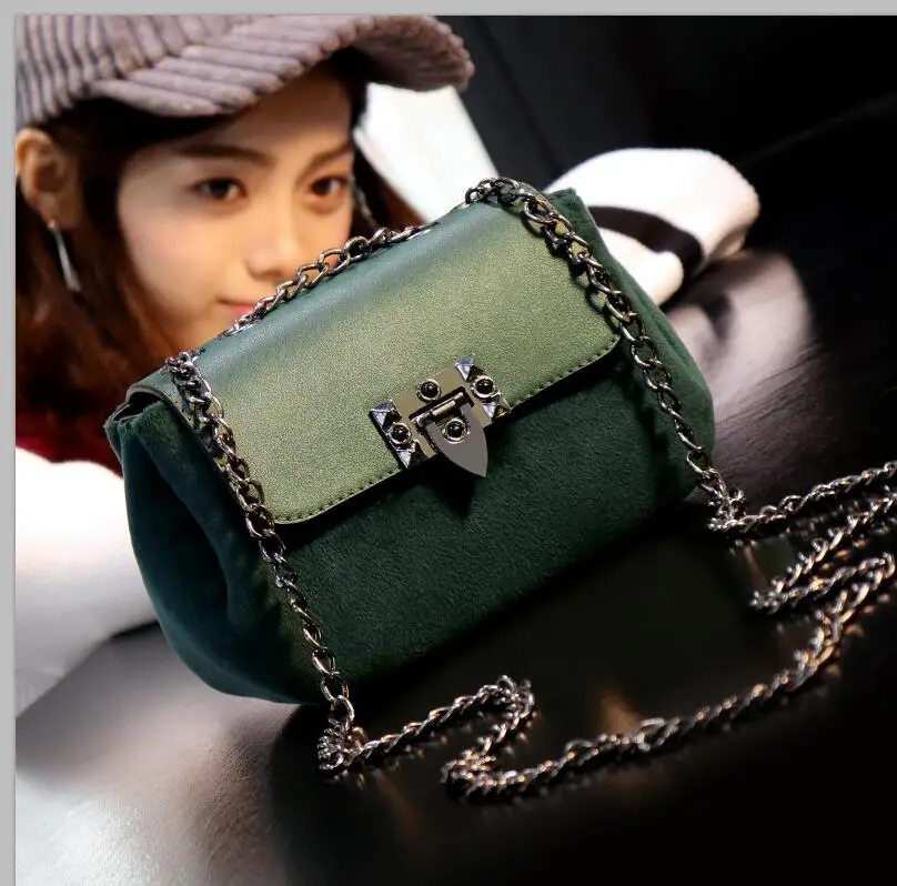 Женская сумка 2019 Новая модная бархатная маленькая квадратная с 100 цепочками и
