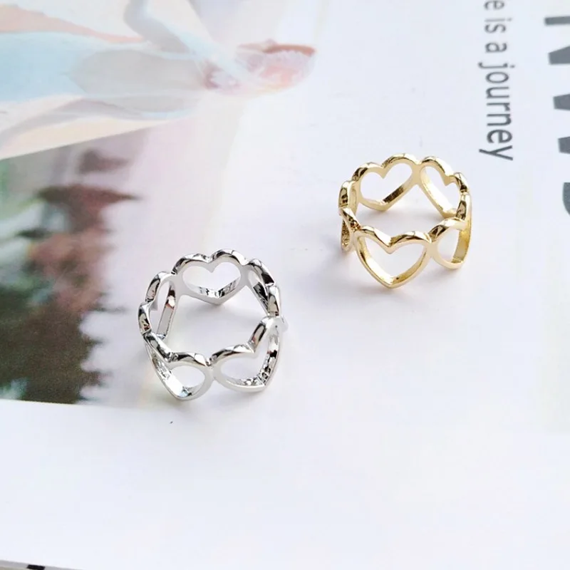 Кольцо из сплава в форме сердца гладкий минималистичный студенческий