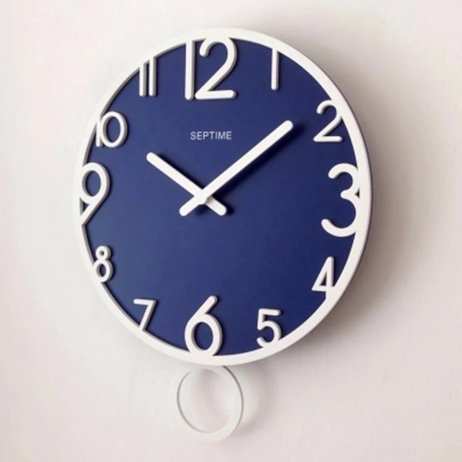 Single Side Wood Art Wall Clock Creative Modern A Watch Living Room Decoration Mute Saat Home AccessoriesB1035 | Дом и сад