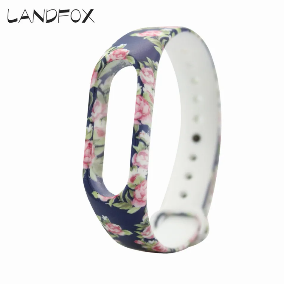 Браслет LANDFOX 25 цветов сменный ремешок из силикагеля для Xiaomi Mi Band 2 Прямая поставка