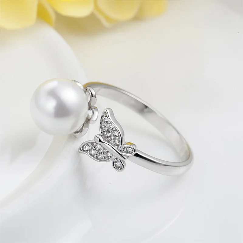 Женское кольцо из серебра 925 пробы с жемчугом | Украшения и аксессуары