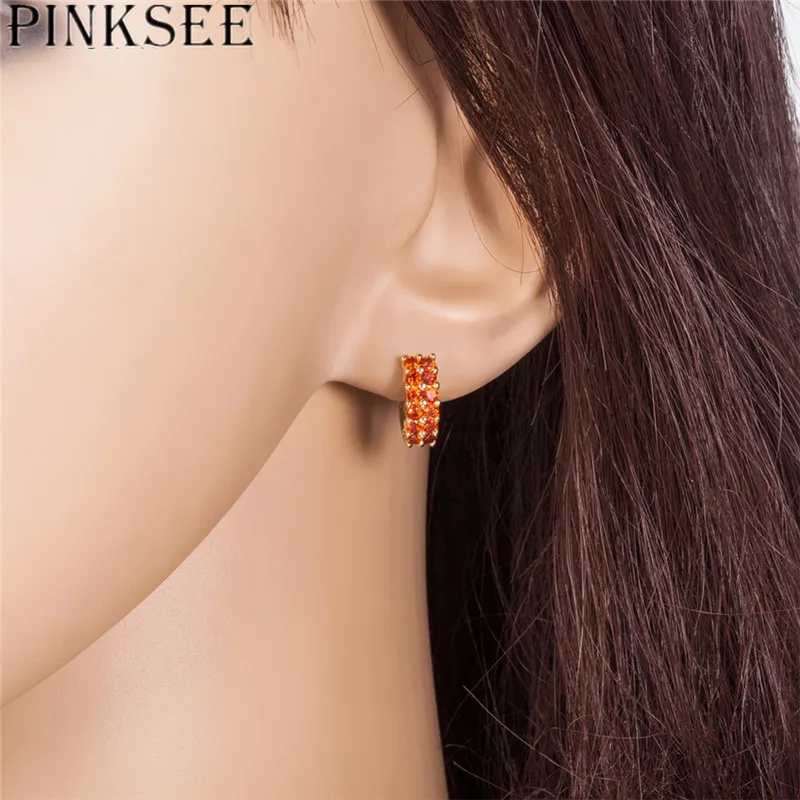 Pinksee 1 пара модные серьги Ясно Цирконий Для женщин Изделия Элегантные Крошечный