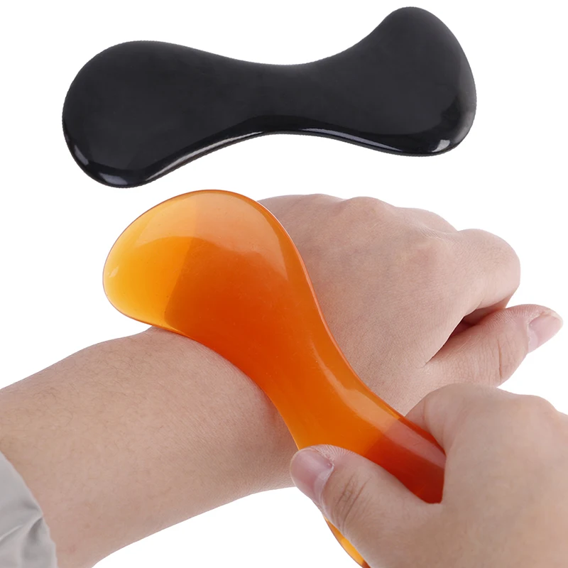 Черная желтая полимерная доска Gua Sha s-образная легкая пластина для ухода за лицом и глаз, иглоукалывание, массаж, релаксация, инструменты для подтяжки лица