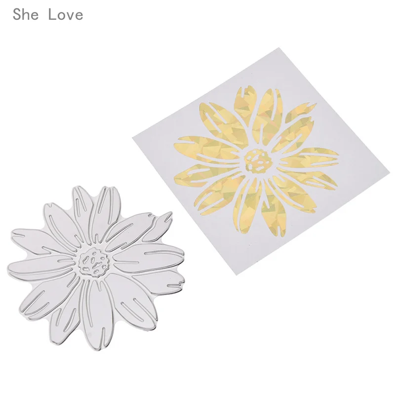 She Love металлические режущие штампы трафареты Горячее тиснение фольги лист цветок