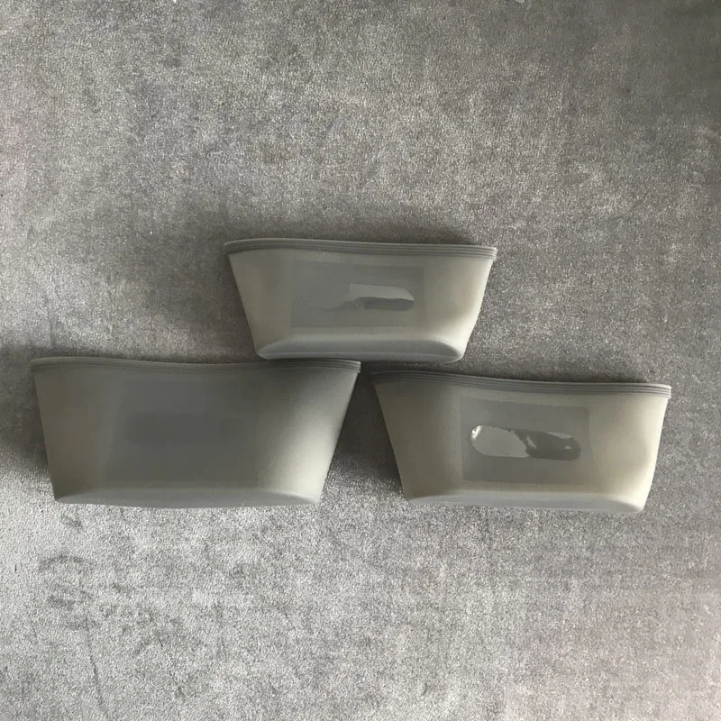 3pcs-Gray-Bowl Многоразовый силикон сумка для хранения продуктов питания контейнеры набор свежих мешков Ziplock морозильная камера уплотнения обертки упаковка для фруктов кухонный Органайзер - Цвет: 3pcs-Gray-Bowl