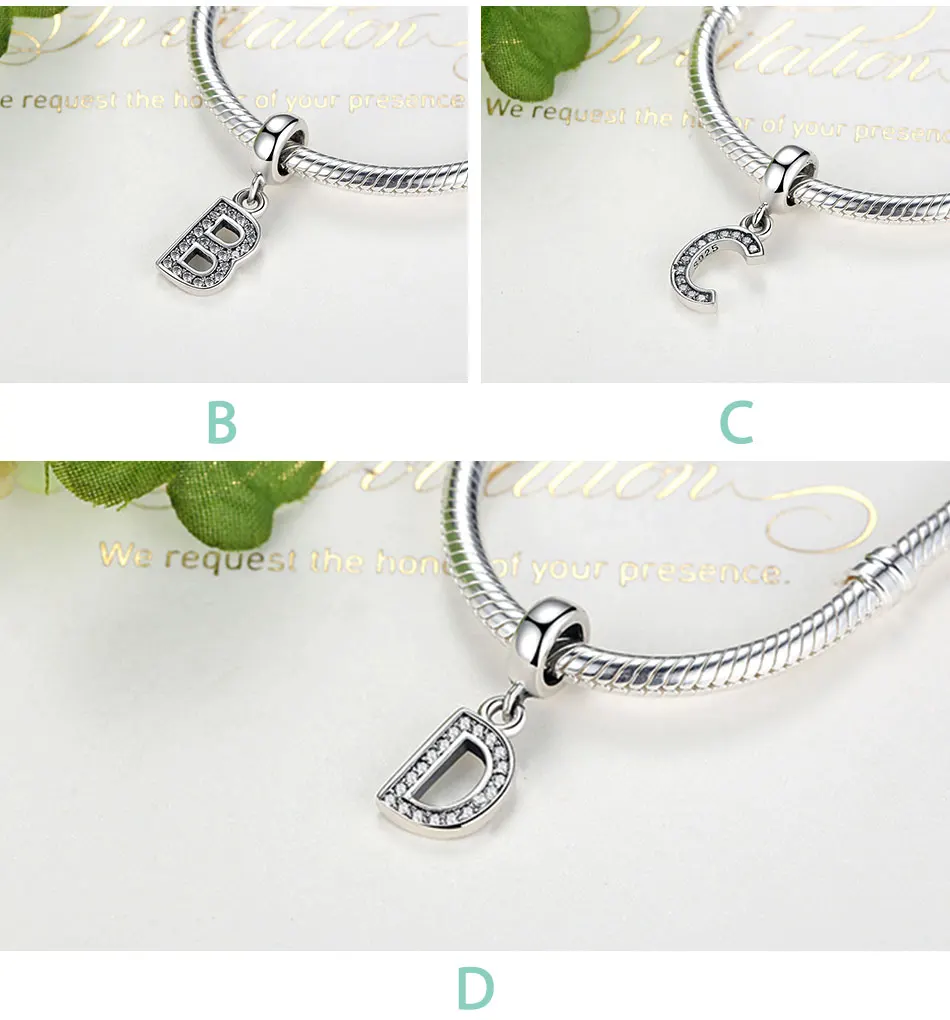 FOREWE 925 стерлингового серебра Алфавит N письмо бусины красота CZ Кристалл Fit Pandora браслет для женщин ювелирных изделий