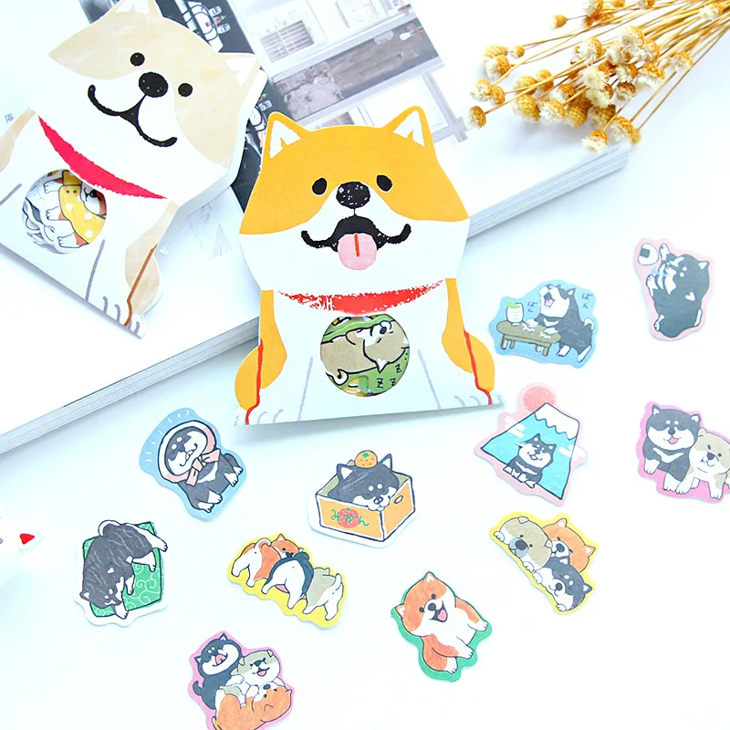 30pcs Cute Cartoon Dog Diary Paper Label Stickers DIY Scrapbook Notebook Photo Album Self Adhesive Kawaii Stationery|Канцелярские