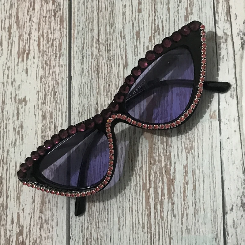 Женские очки кошачий глаз ZAOLIHU креативные алмазные солнцезащитные 8 цветов с
