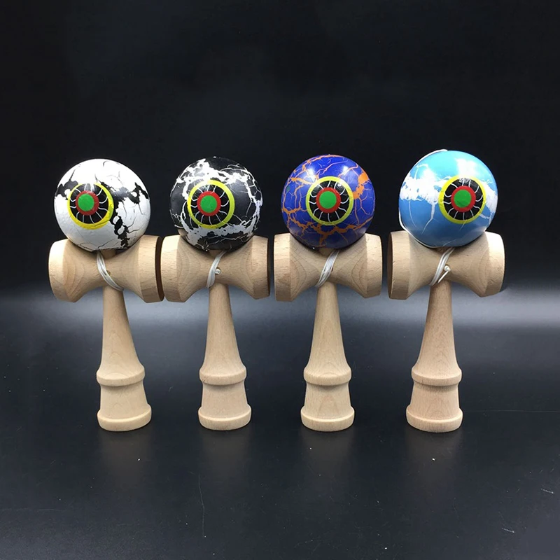18 см Kendama деревянные игрушки глаза трещина шаблон умелое жонглирование мяч игрушки для отдыха на открытом воздухе спортивные мячи Профессиональный Kendama