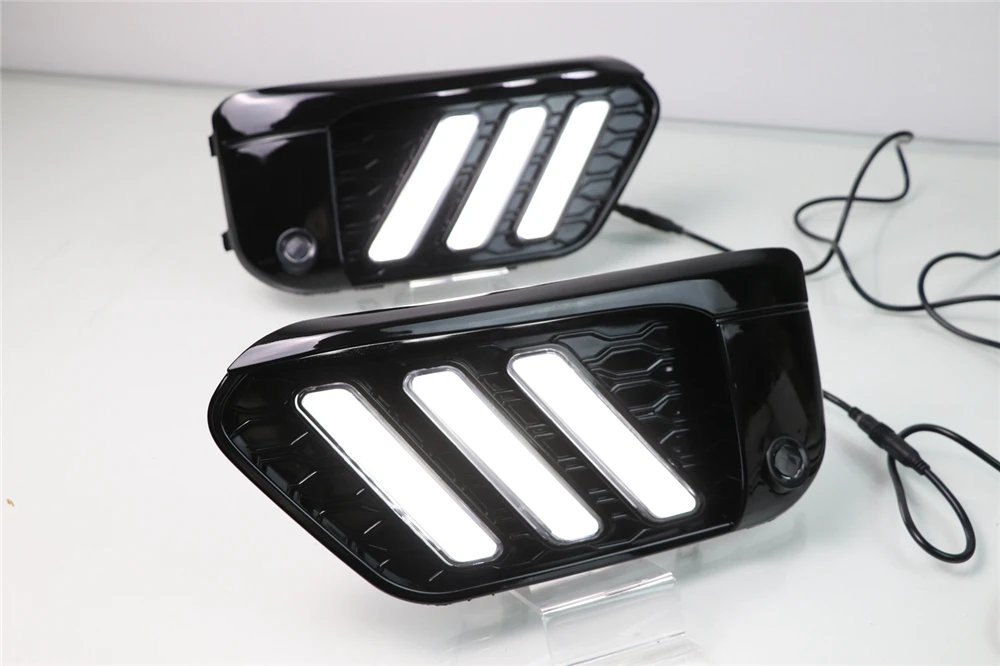 2 шт. светодиодный DRL Дневной светильник для BMW X1 F48 F49 2016 2017 2018 2019 s с желтым сигналом