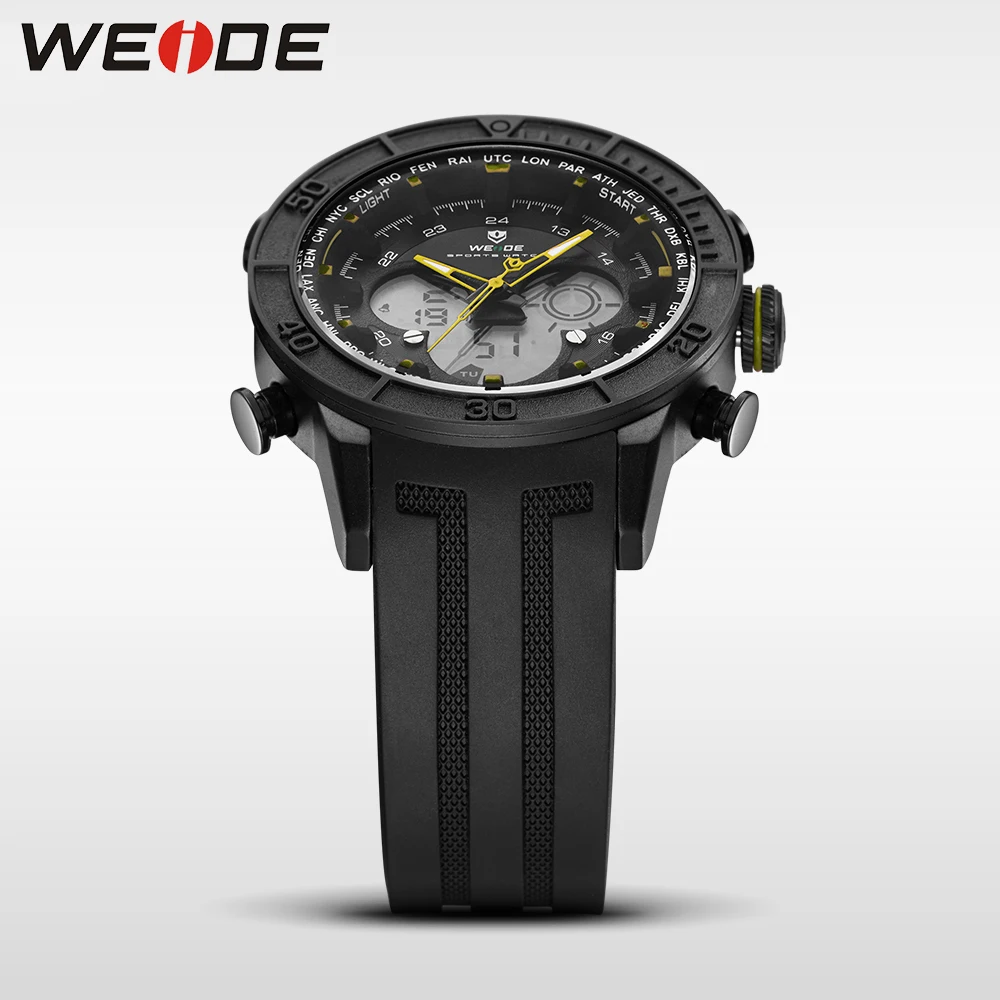 WEIDE натуральная люксовый бренд аналоговые спортивные часы цифровые светодиодные