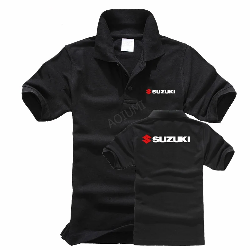 Новая мужская брендовая одежда, одноцветная рубашка поло Suzuki, обычные тонкие Топы с коротким рукавом против морщин, Прямая с фабрики, одежда