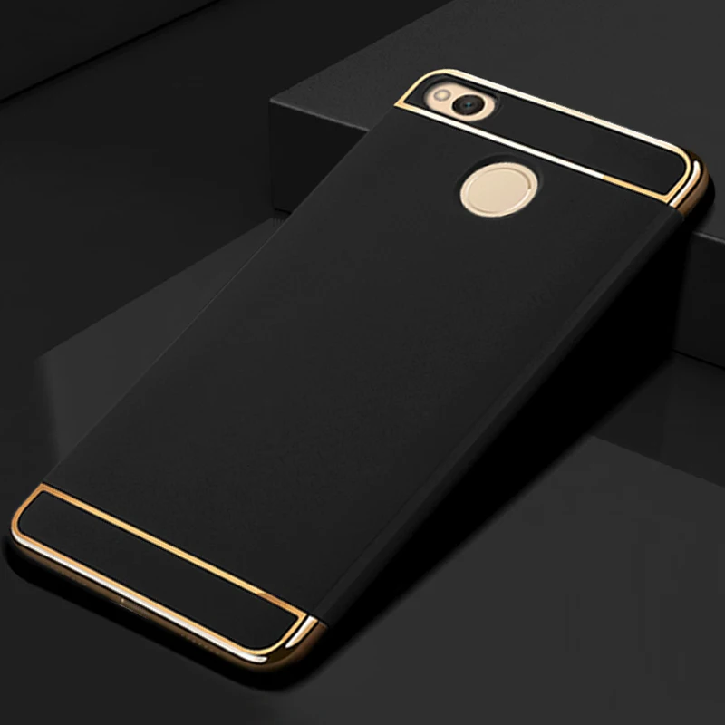 Black Роскошный Золотой жесткий пластиковый чехол, чехол, чехол для xiaomi redmi 4x pro redmi 4x4 3 в 1, оригинальные аксессуары для телефонов для xiomi - Цвет: Black
