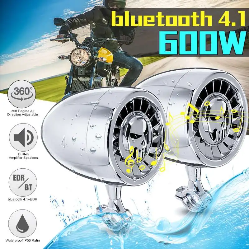600 Вт 5 дюймов MP3 музыкальный аудио плеер bluetooth колонки для мотоцикла водонепроницаемый портативный стерео Motos аудио усилитель системы