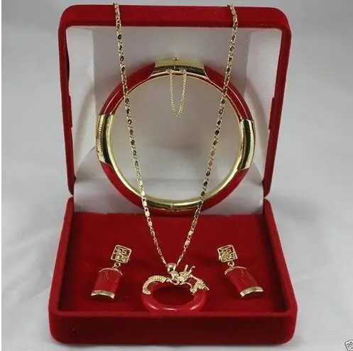 

FREE SHIPPING Jewelry 001172 Beautiful dragon Pendant Necklace Earring Bracelet Set
