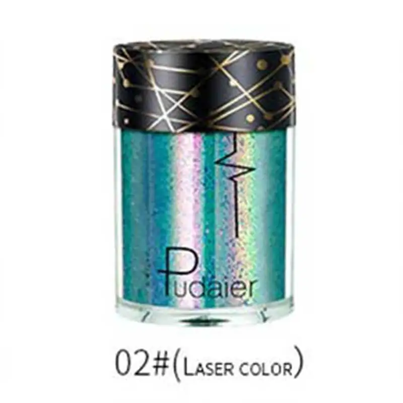 Pudaier Professional Glitter Shimmer Powder Pigment Eyeshadow Highlighter Beauty Makeup Shiny Body Glow Festival Party Cosmetic - Цвет: 2