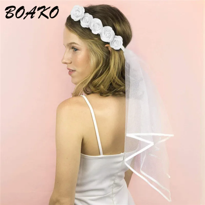 Женская Вуаль с розами венок свадебный аксессуар для волос | Свадьбы и торжества