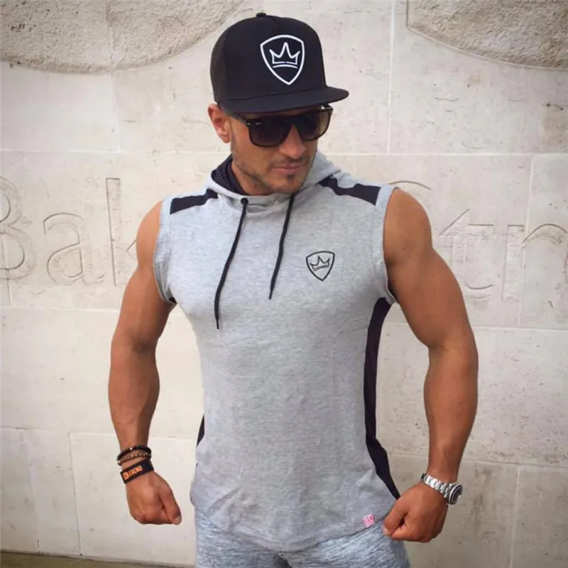 YEMEKE 2018 brand Men Sleeveless Hoodie Sweatshirt Casual Slim Basic Hooded Jacket Vest Waistcoat cotton Hoodies | Мужская одежда