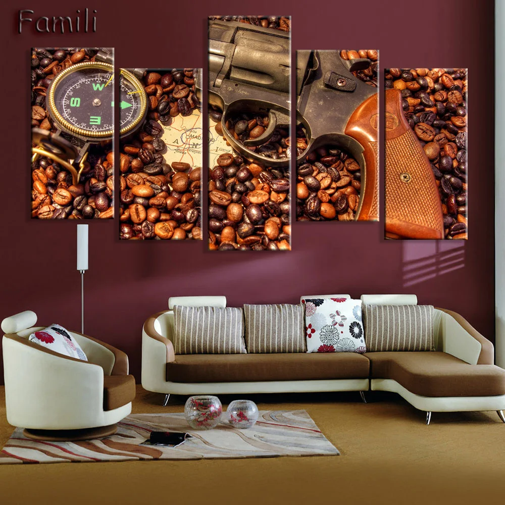 Модульная картина коричневый кофе в чашке настенное искусство холст картины