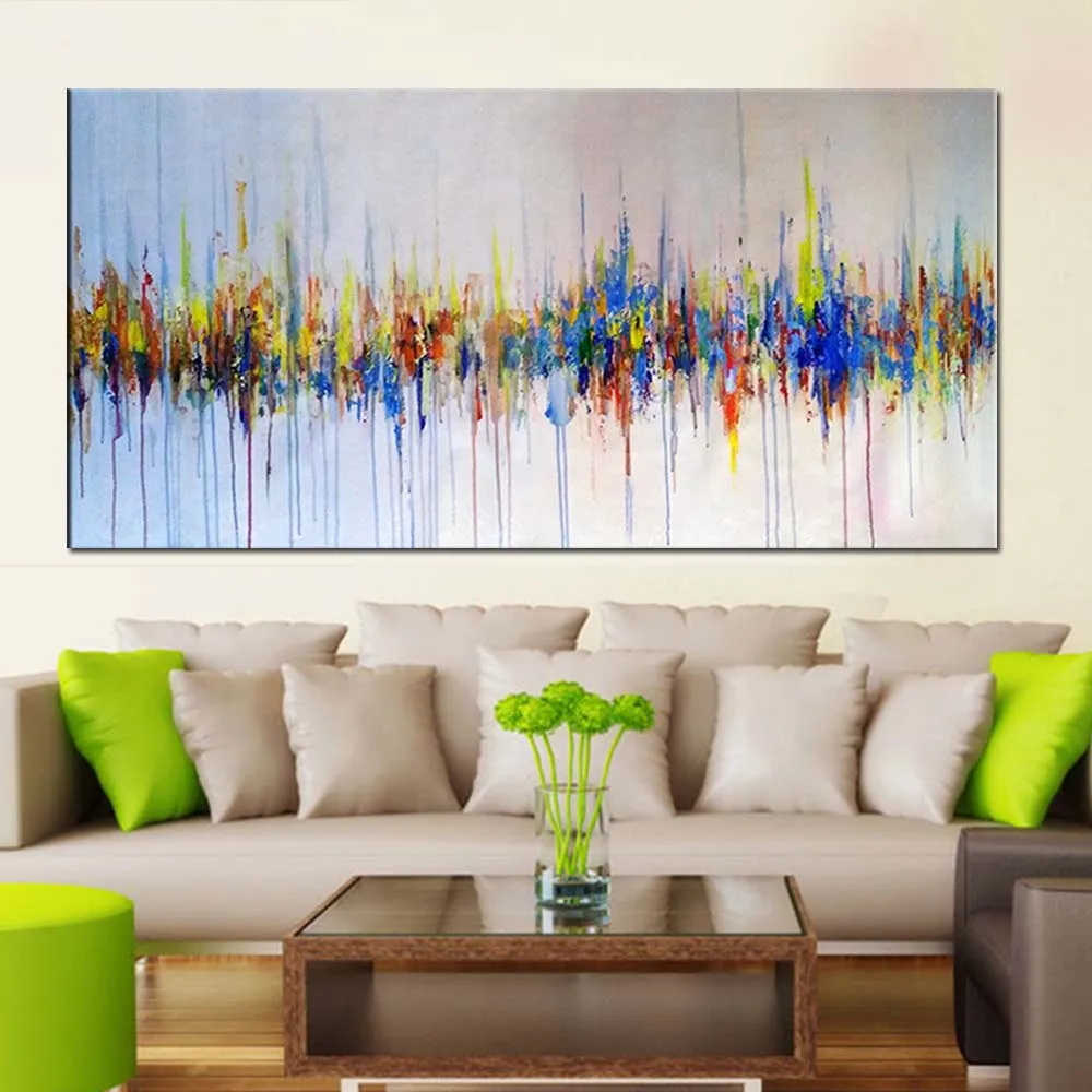 Hand Painted Abstract Canvas Oil Painting Colorful Wall Picture Living Room Bedroom Hotel Home Decor Gift | Дом и сад