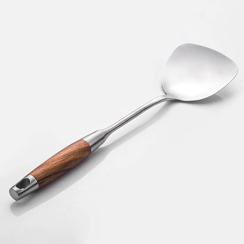 

Super Quality 304 Stainless Steel Wood Handle Turners Steak Meat Spatula Shovel Kitchen Cooking Tools Utensils Kitchenware