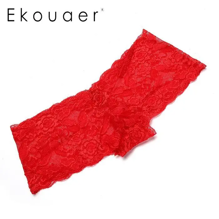 Ekouaer Plus Size Sexy Lace Bra Set Lingerie Two Piece Underwear Spaghetti Strap Transparent Bras Women Sleepwear Suit | Женская одежда