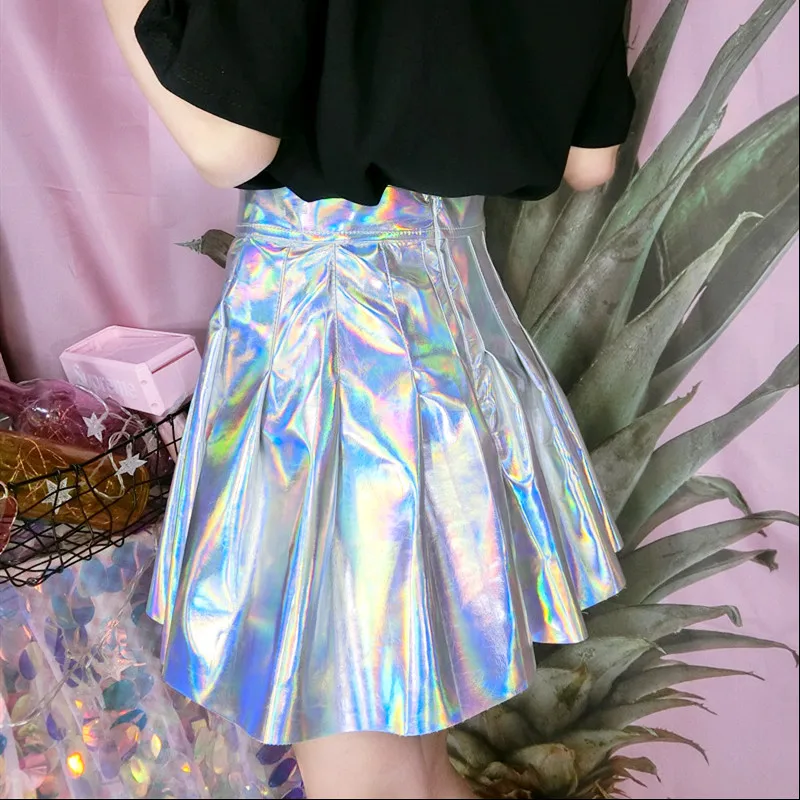 Летнее платье из искусственной кожи юбки женские модные Повседневное с