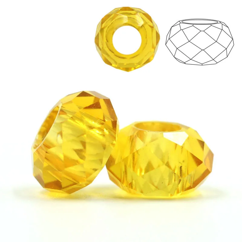 Бусины из хрустального стекла с большим отверстием 20 шт./лот 8x14 мм красные бусины