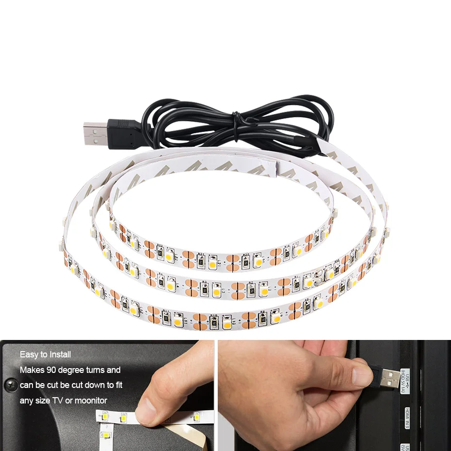 IP20 IP65 USB светодиодный свет полосы водонепроницаемый 5 в гибкий светящаяся лента