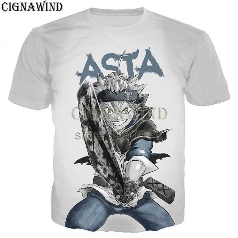 New summer top Popular anime t shirt men/women 3D print Black Clover t-shirts Short sleeve Harajuku style tshirt streetwear | Мужская