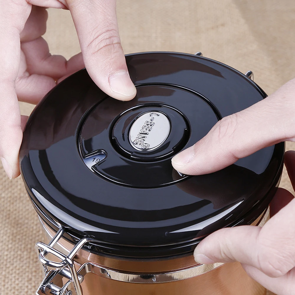 Герметичные кофейные бобы из нержавеющей стали Герметичный Бак с выпускным