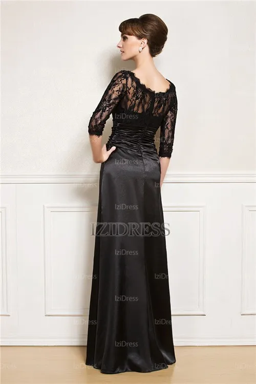 Sheath/Column Bateau Floor-length Satin Mother of the Bride Dress Designer #IZIED9482 | Свадьбы и торжества