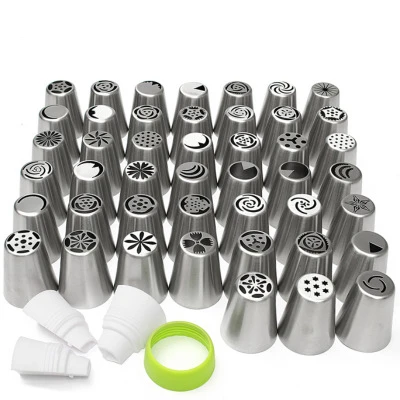 

46PCS Nozzles Set 45pcs Stainless Steel Icing Piping Nozzle+1 Adaptor Converter Pastry Decorating Tips Cake Cupcake Decorator
