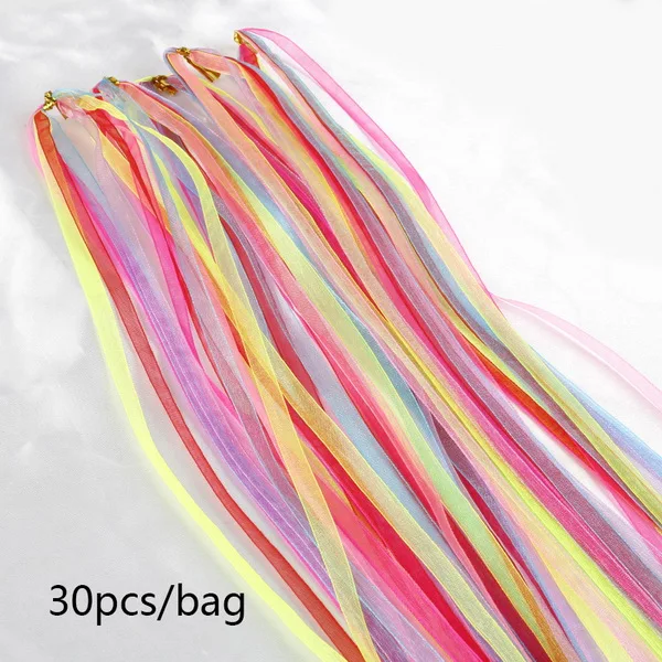 6mm 30pcs set mix 30 шт./лот, радуга, 90 см, инструмент для укладки волос, шелковый шнур, для вязания волос, плетеная веревка, повязка на голову, аксессуары для волос для девочек - Color: 6mm 30pcs set mix