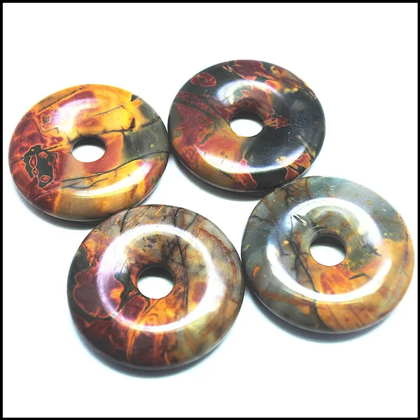 2 шт. натуральный камень Пикасо пончики Натуральный Полудрагоценный ювелирные
