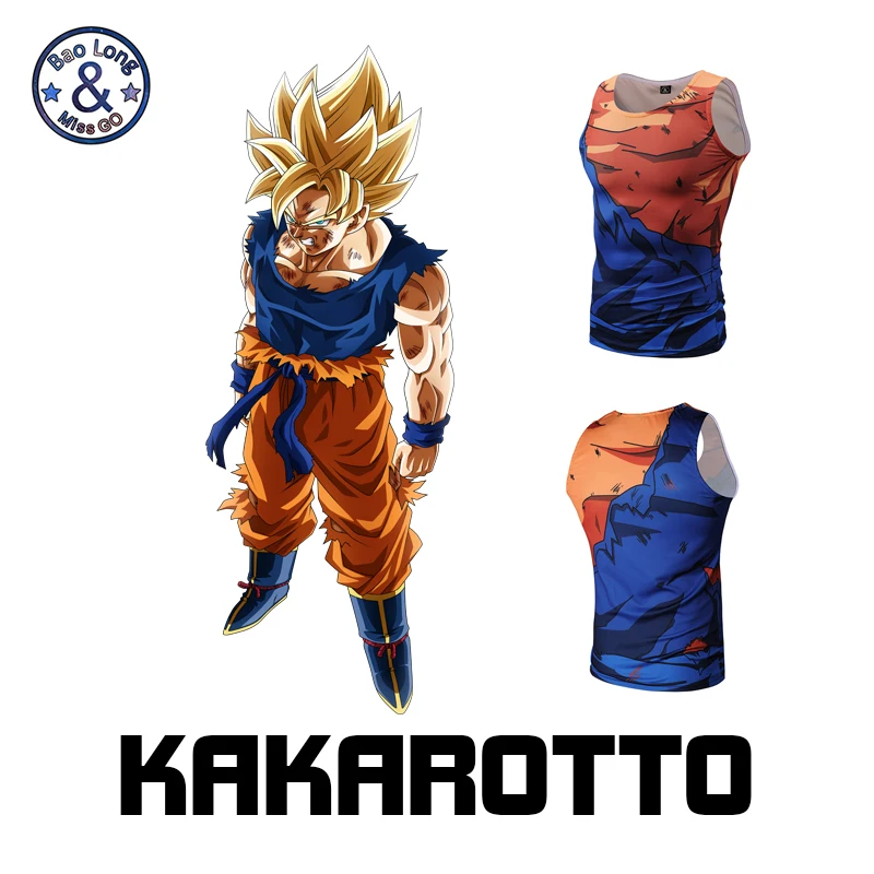 Мужская футболка без рукавов Kakarotto Goku 3D с драконом бодибилдинг летняя футболка| |