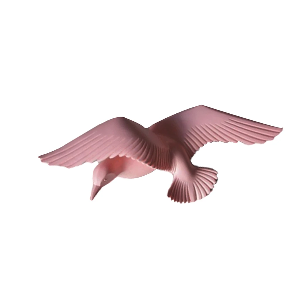 Pink E Морской 3D смолы Чайка скульптура птицы ремесла настенное искусство подвесной Декор доска фрески для кафе Паб Бар - Цвет: Pink E