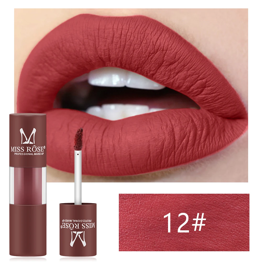 MISS ROSE Velvet матовый блеск для губ Жидкость цвета "нюд" Увлажняющая помада водопроф блеск для губ ТИНТ Макияж для губ длительная глазурь