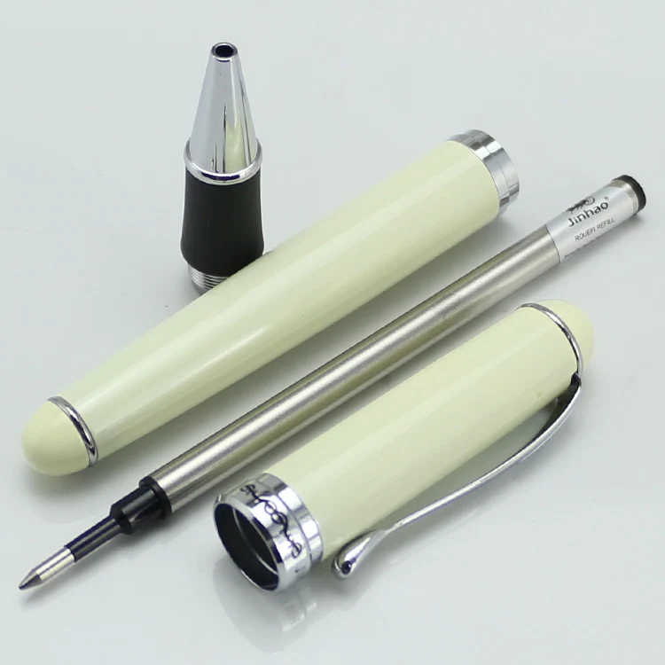 JINHAO 750 деловая шариковая ручка цвета слоновой кости, белые и серебряные Канцтовары, офисные принадлежности, ручка для письма