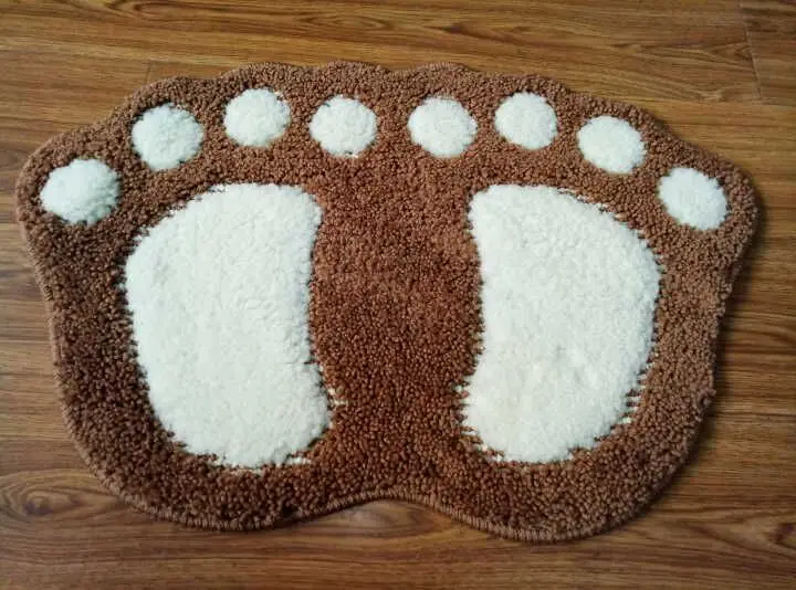 Классический коричневый коврик для ванной двухслойный замшевый напольный ног