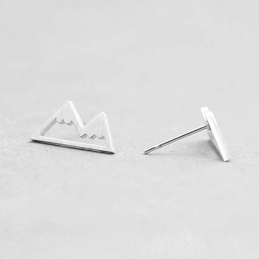 Rose Gold Color Aros Stainless Steel Snow Mountain Stud Earings Fashion Jewelry Women Gift Boucle D'oreille Femme Brincos Bijoux - купить