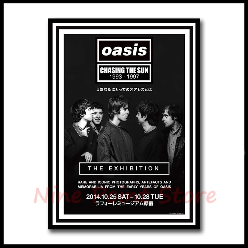 Oasis rock music бумажные постеры для бара кафе гостиной столовой декоративные картины без рамы - Цвет: Бургундия