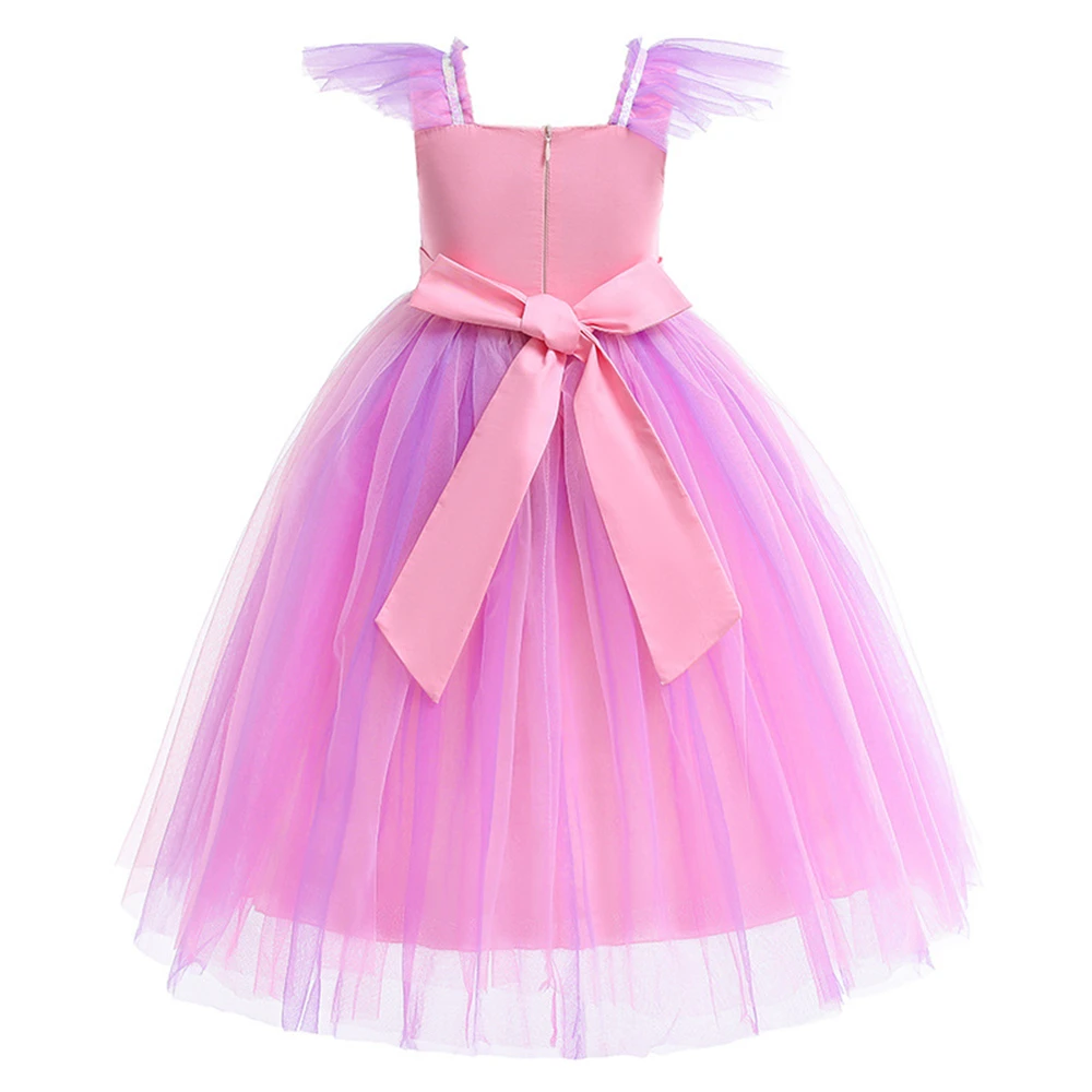2019 Bebe/розовое платье принцессы Ариэль для девочек Детский костюм Рапунцель