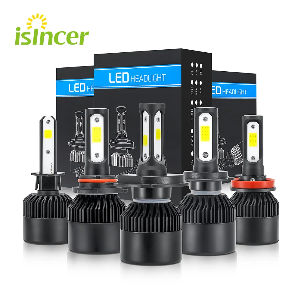 2 X H4 фар автомобиля 100W 10000LM H11 H1 9006 H7 светодиодный фары комплект высокий низкий