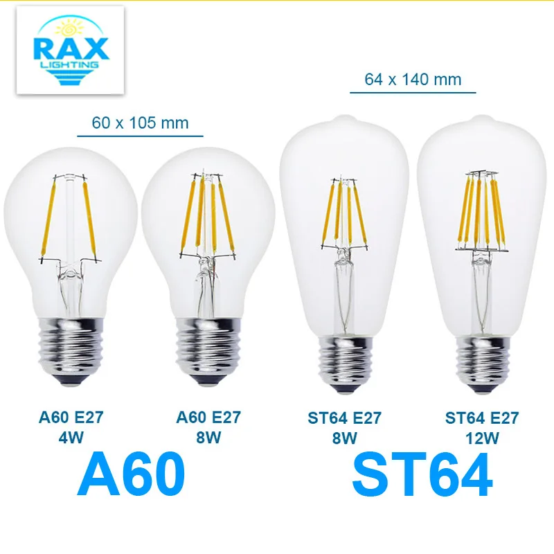 Винтажный светодиодный светильник эдисона в античном ретро стиле E27 E14 лампа