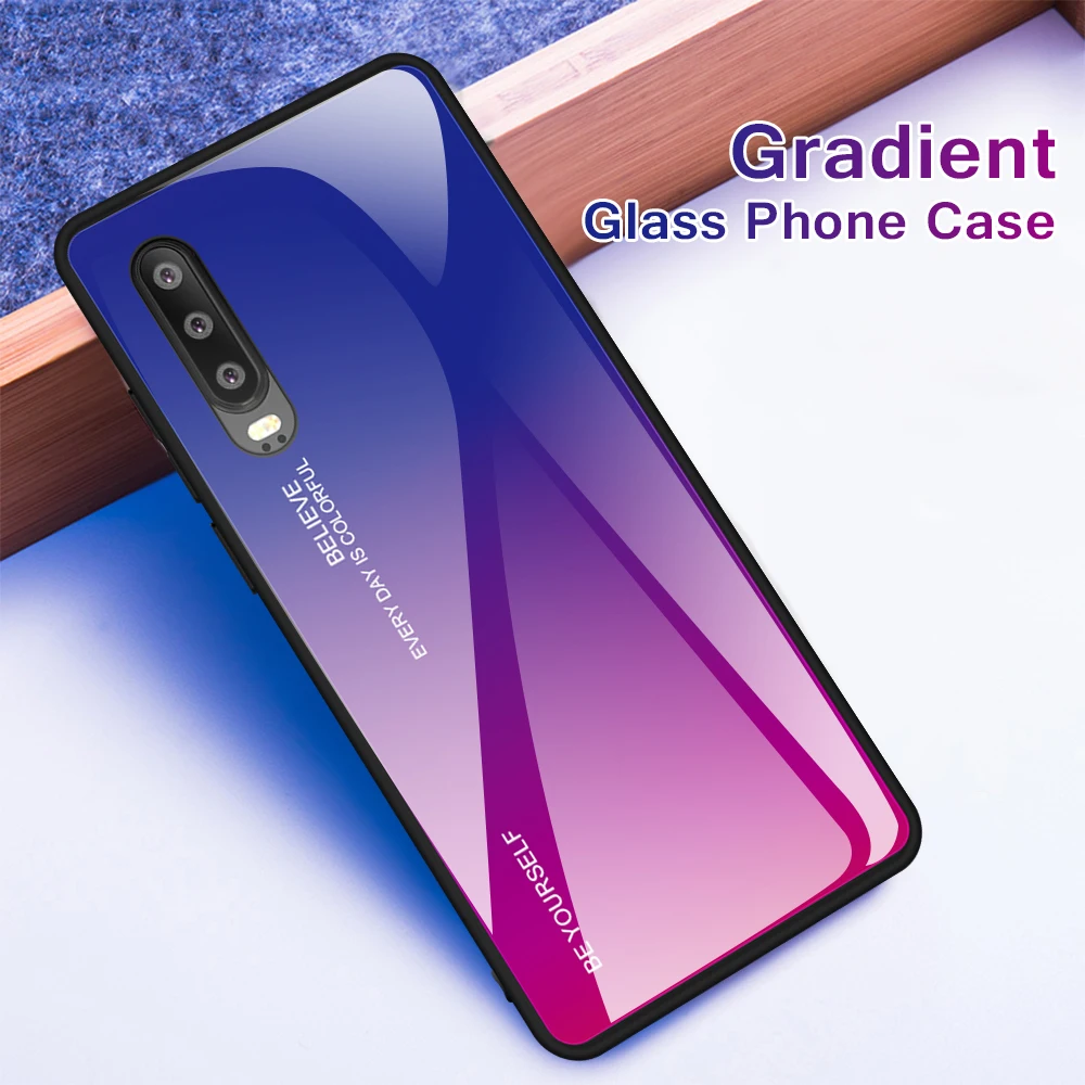 Essager градиентный чехол из закаленного стекла для телефона для huawei mate 20 P30 P20 Pro Lite оболочка задняя крышка для huawei Honor 8X Coque Fundas