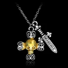 MQCHUN, Прямая поставка, оптовая продажа, новое ожерелье с подвеской в виде креста с надписью Captain мечи с крючком